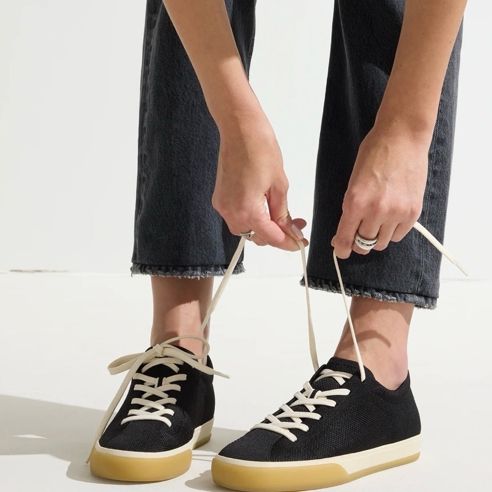 Rothy's Women Black and Cream Sneakers